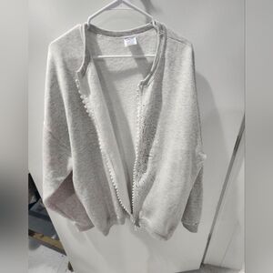 Jerzees Heather Gray Women's Cardigan